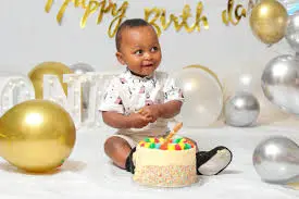 half birthday celebration ideas being applied with a baby kid